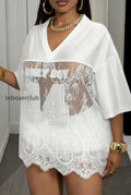 number-print-loose-street-sheer-lace-t-shirt