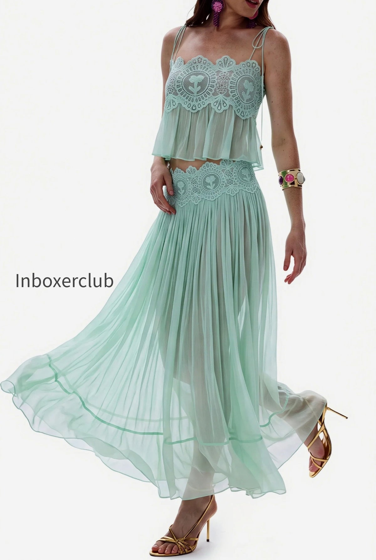 lace-chiffon-pleated-skirt-set