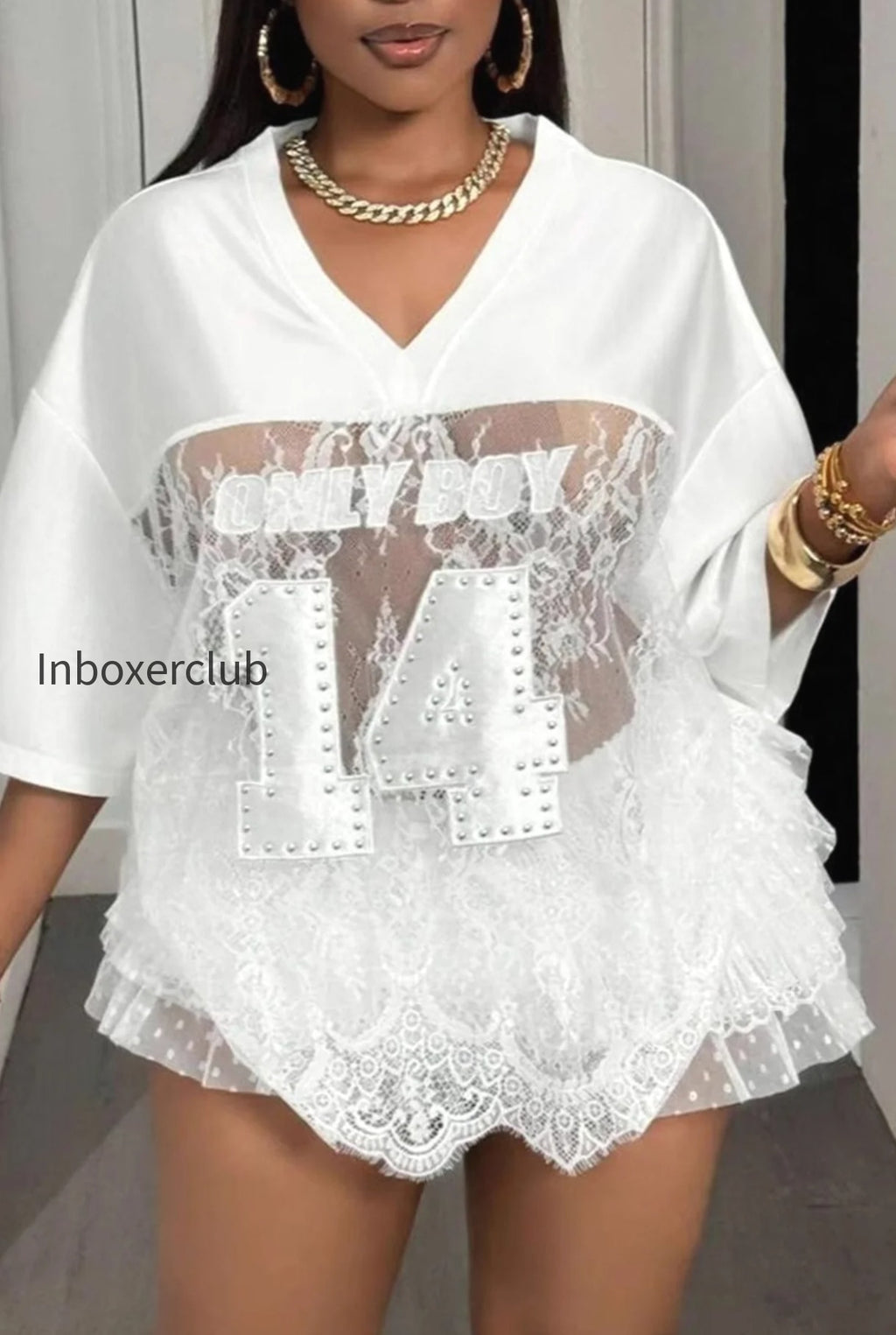 number-print-loose-street-sheer-lace-t-shirt