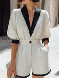 contrast-collar-tailored-blouse-and-shorts-set