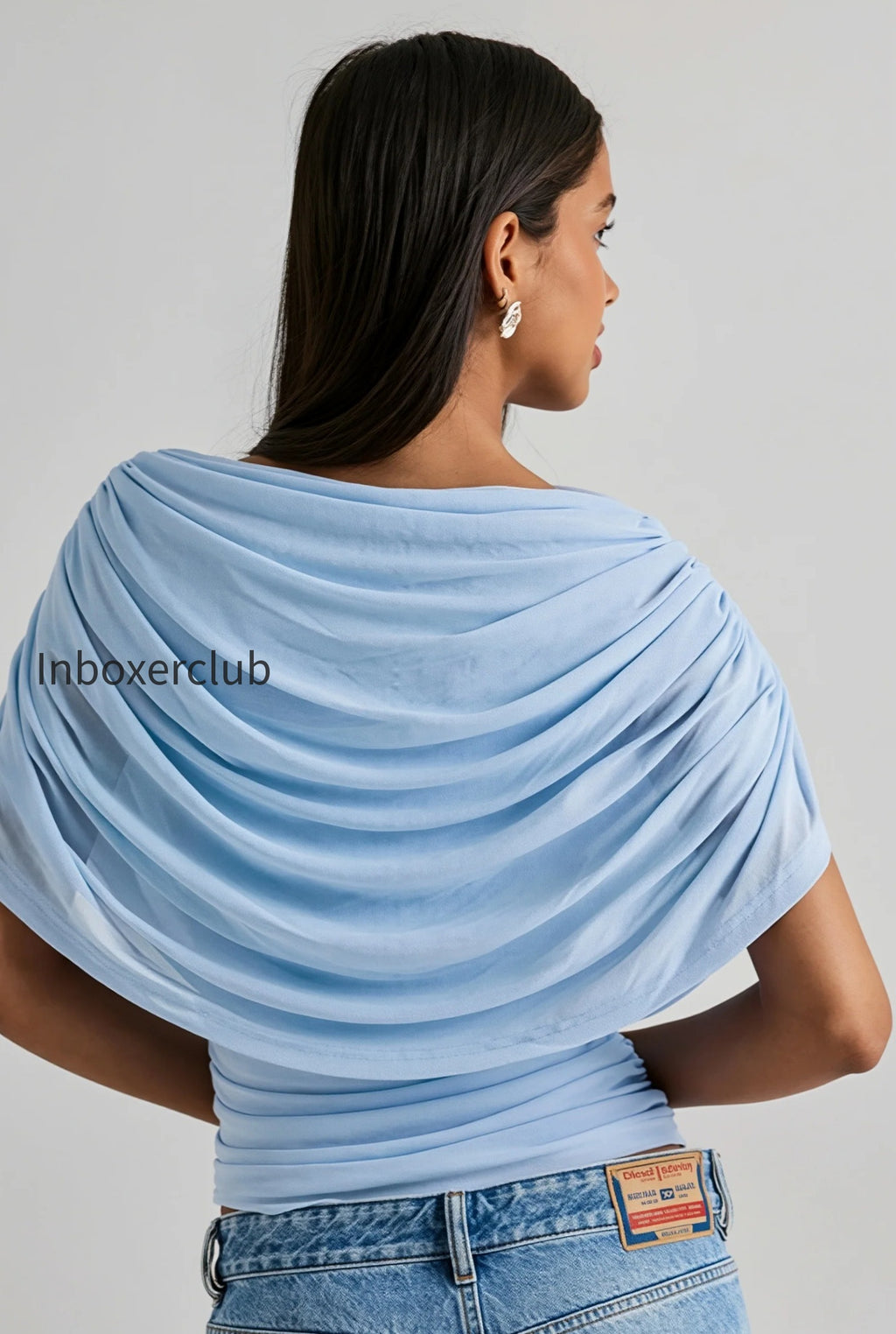 solid-sheer-ruffle-scarf-neck-blouse